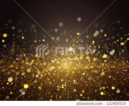 A beautiful background image of scattered golden light fragments sparkling like gold leaf 122608528