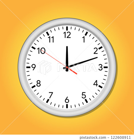 Vector simple classic round wall clock isolated on background 122608911