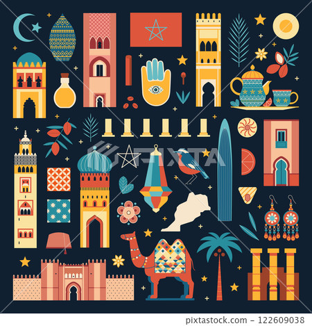 Travel to Morocco Design Elements Collection 122609038