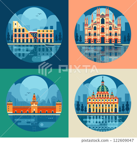 Italy Travel Scenes with Italian Monuments 122609047