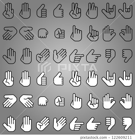 Touch screen hand gesture icons set for web and mobile app design isolated vector illustration 122609211
