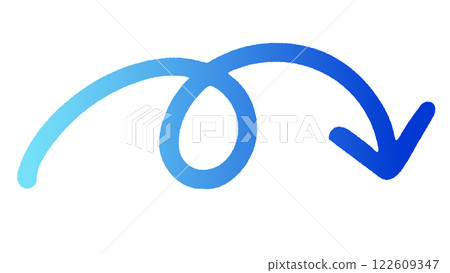 A rotating downward arrow (blue gradation version) A rotating downward arrow (blue gradation version) 122609347