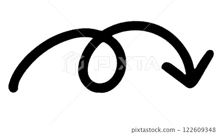 A rotating downward arrow (black version) A rotating downward arrow (black version) 122609348