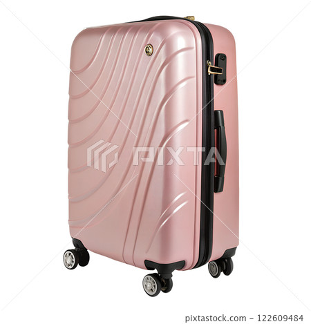 pink Wheeled Luggage no background in PNG format. 122609484