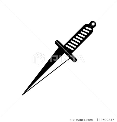 Minimalist Dagger Silhouette Vector Illustration 122609837