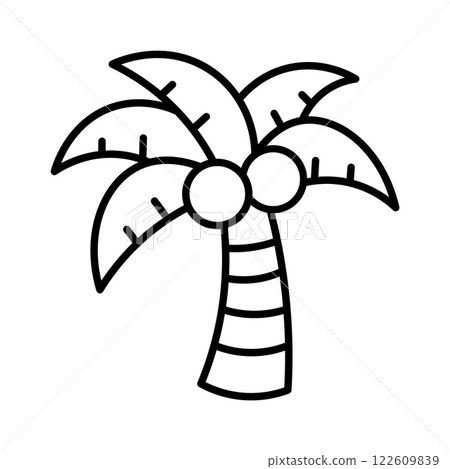 Cartoon Palm Tree Vector Illustration 122609839