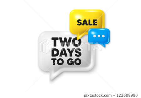 Discount speech bubble offer 3d icon. 2 days to go tag. Special offer price sign. Advertising discounts symbol. 2 days to go discount offer. Speech bubble sale banner. Discount balloon. Vector Discount speech bubble offer 3d icon. 2 days to go tag. Special offer price sign. Advertising discounts symbol. 2 days to go discount offer. Speech bubble sale banner. Discount balloon. Vector 122609980