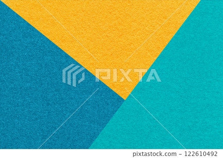 Texture craft yellow, blue and turquoise paper background, macro. Structure vintage abstract cerulean cardboard Texture craft yellow, blue and turquoise paper background, macro. Structure vintage abstract cerulean cardboard 122610492