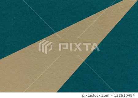 Texture old craft beige and emerald paper background, macro. Vintage abstract teal cardboard with brown gradient Texture old craft beige and emerald paper background, macro. Vintage abstract teal cardboard with brown gradient 122610494