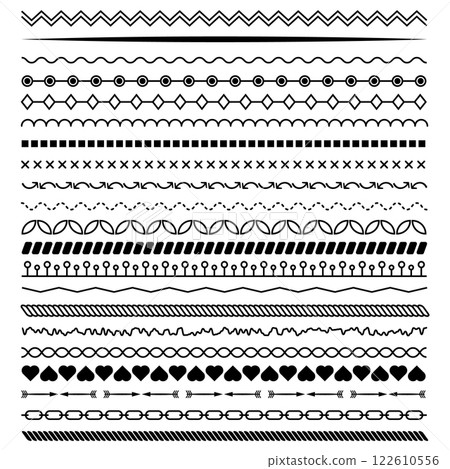 Set of Line Borders Vector Illustration Set of Line Borders Vector Illustration 122610556