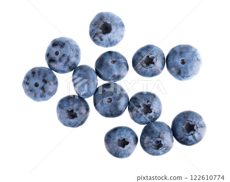 Fresh blueberry isolated on white background. Bilberry or whortleberry berries. Clipping path. Top view. Fresh blueberry isolated on white background. Bilberry or whortleberry berries. Clipping path. Top view. 122610774