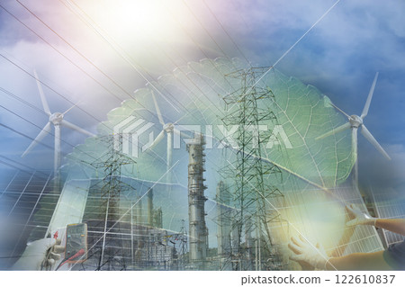 The concept of using clean and renewable energy The concept of using clean and renewable energy 122610837