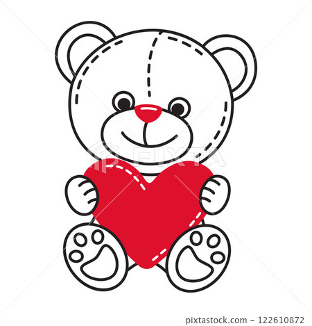 bear with heart doodle flat style love isolated icon symbol of love bear with heart doodle flat style love isolated icon symbol of love 122610872