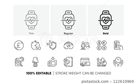 Vr, Card and Mobile survey line icons. Pack of Search employee, Timer, Safe time icon. Excise duty, Waterproof, Table lamp pictogram. Money calendar, Seo stats, Earphones. Money currency. Vector Vr, Card and Mobile survey line icons. Pack of Search employee, Timer, Safe time icon. Excise duty, Waterproof, Table lamp pictogram. Money calendar, Seo stats, Earphones. Money currency. Vector 122610969