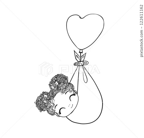 Cute Girl cartoon hand drawn vector illustration Cute Girl cartoon hand drawn vector illustration 122611162