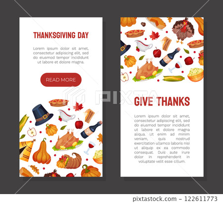 Thanksgiving Banner with Autumn Fest Object Vector Template Thanksgiving Banner with Autumn Fest Object Vector Template 122611773