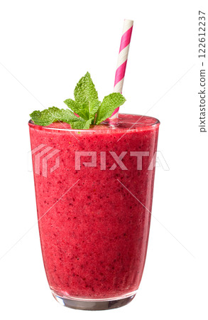 glass of fresh red smoothie glass of fresh red smoothie 122612237