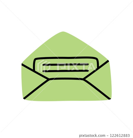 Doodle Open envelope with letter icon hand drawn in a modern minimalistic style Doodle Open envelope with letter icon hand drawn in a modern minimalistic style 122612883