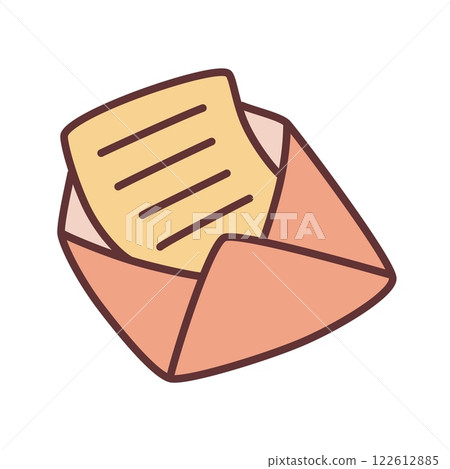 Doodle letter envelope icon hand drawn with thin line in minimalistic style 122612885