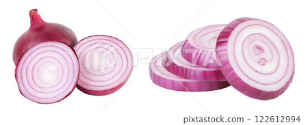Red onion isolated on a white background 122612994