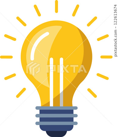 A light bulb with rays coming out of it, Business, Growth Icon 122613674