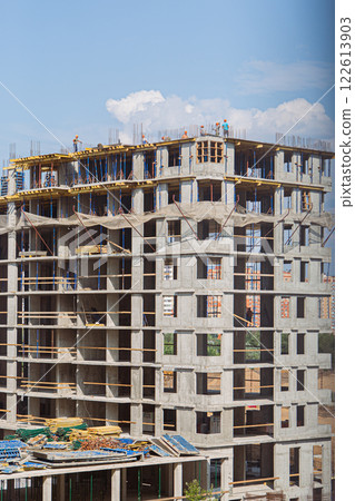 Construction of modern high-rise residential buildings. Construction of modern high-rise residential buildings. 122613903