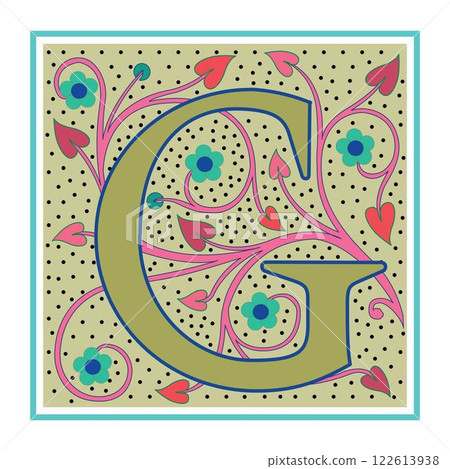 Art Nabel Initial Caps Font Capital Letter G vector design 122613938