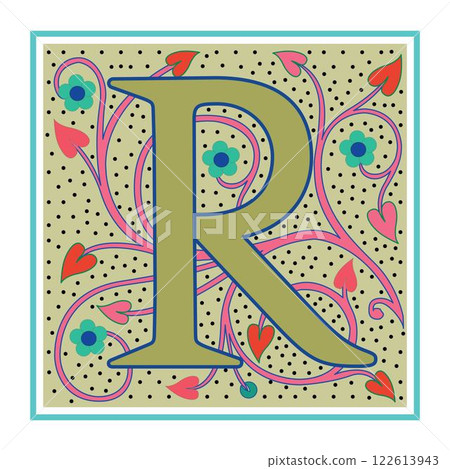 Art Nabel Initial Caps Font Capital Letter R vector design Art Nabel Initial Caps Font Capital Letter R vector design 122613943