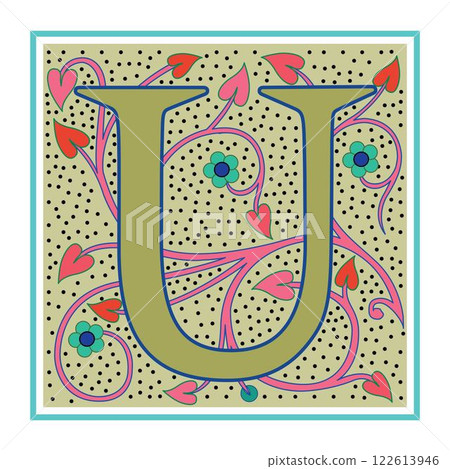 Art Nabel Initial Caps Font Capital Letter U vector design Art Nabel Initial Caps Font Capital Letter U vector design 122613946