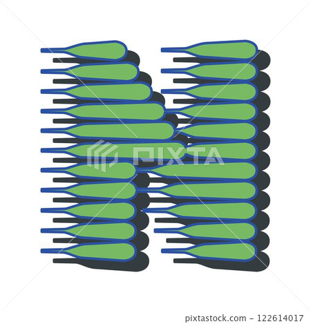 Art Wind Initial Caps Font Capital Letter N vector design 122614017