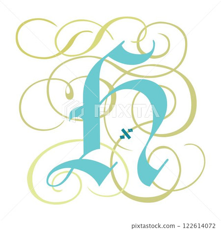 Art Gothic Initial Caps Font Capital Letter H vector design Art Gothic Initial Caps Font Capital Letter H vector design 122614072