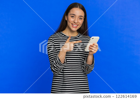 Woman use smartphone typing new post on web message browsing addiction of social networks play game Woman use smartphone typing new post on web message browsing addiction of social networks play game 122614169