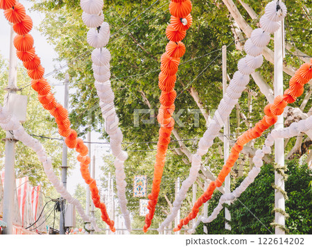 Paper lanterns at the April Fair in Seville, Andalusia, Spain Paper lanterns at the April Fair in Seville, Andalusia, Spain 122614202