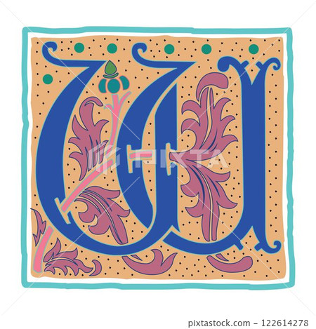 Art Romant Initial Caps Font Capital Letter W vector design Art Romant Initial Caps Font Capital Letter W vector design 122614278