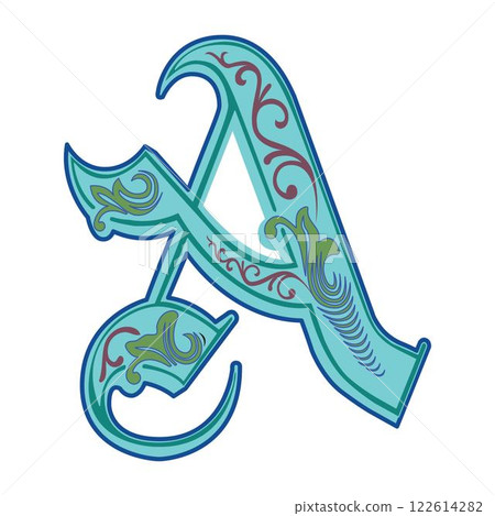 Art Royal Initial Caps Font Capital Letter A vector design Art Royal Initial Caps Font Capital Letter A vector design 122614282