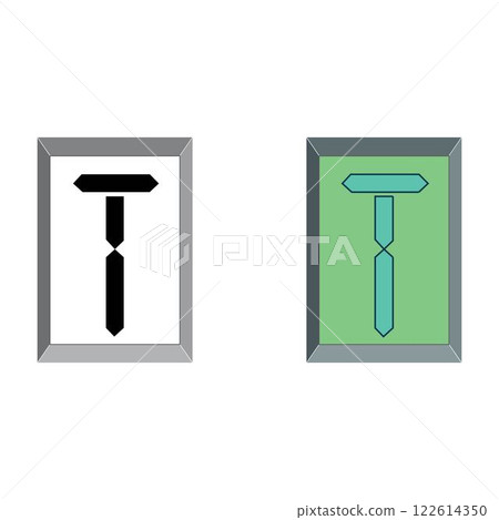 Art Digital Initial Caps Font Capital Letter T vector design 122614350