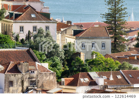old town district of Alfam in front of the Tagus river in lisbon 122614469