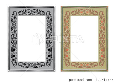Vintage traditional realistic frames set on white background isolated vector illustration 122614577