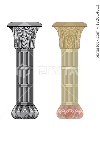 Realistic antique ionic column isolated on white background vector Realistic antique ionic column isolated on white background vector 122614613