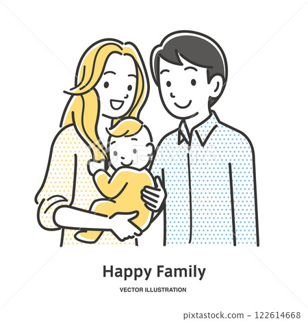 Smiling friendly family image illustration material Smiling friendly family image illustration material 122614668
