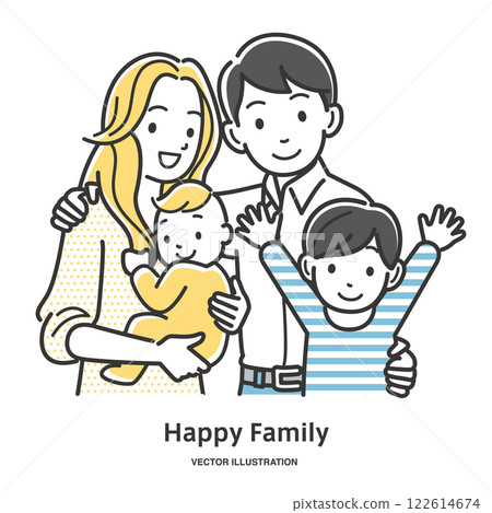 Smiling friendly family image illustration material Smiling friendly family image illustration material 122614674