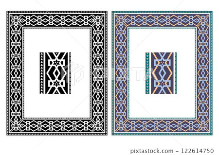Vintage traditional realistic black and color frames set on white background isolated vector illustration Vintage traditional realistic black and color frames set on white background isolated vector illustration 122614750