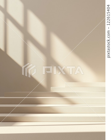 Elegant white gradient background with modern luxury studio lighting effects in an empty space 122615404