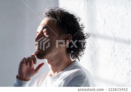 Middle aged man suffering 122615452