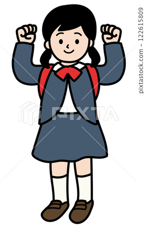 Vector illustration of an elementary school girl Vector illustration of an elementary school girl 122615809