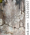 Old wet light gray wall with cracks from wear and tear, earthquake, requiring repair. Grunge texture of concrete surface 122616007