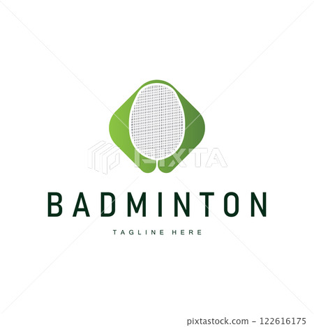 simple sport design simple badminton logo black silhouette minimalist shuttlecock vintage concept 122616175