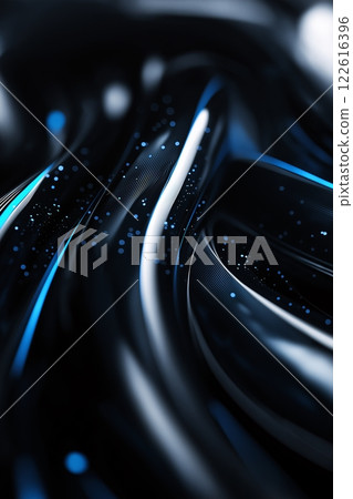 Abstract energy flowing design with blue and white dynamic lights. Abstract energy flowing design with blue and white dynamic lights. 122616396