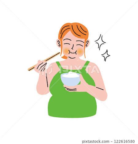 吃白米飯的肥胖婦女 吃白米飯的肥胖婦女 122616580