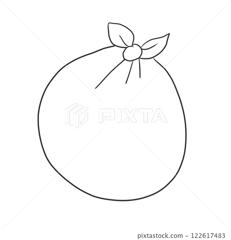 Garbage bag_Simple monotone line drawing illustration_garbage bag 122617483